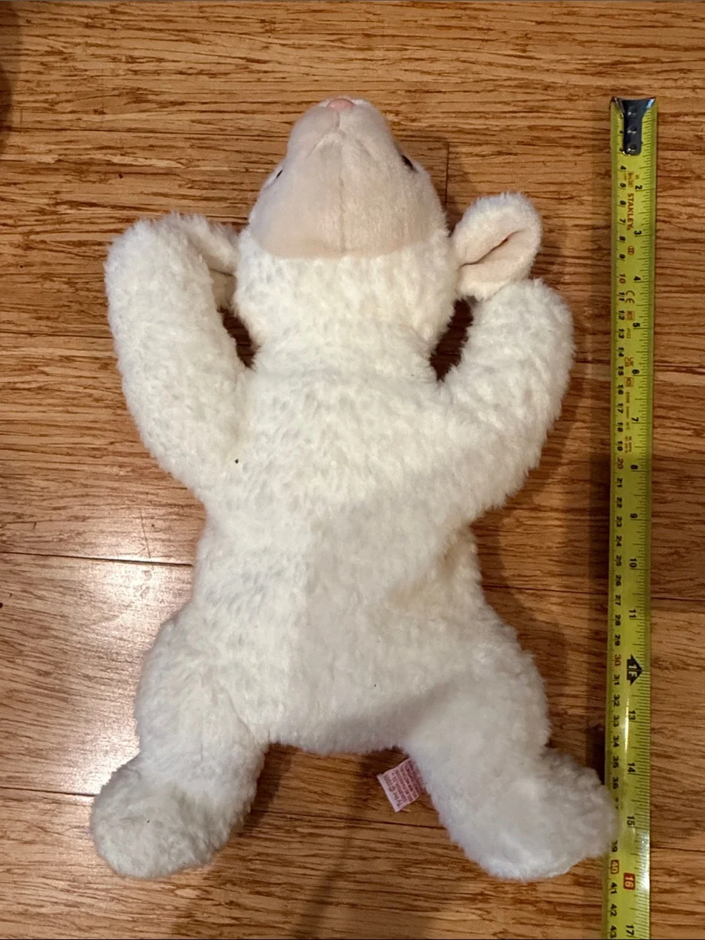 Ty Beanie Baby Buddie Fleece White Lamb Plush with Heart Tag